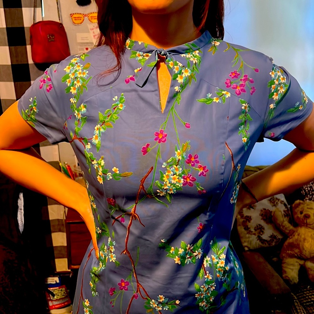 Handmade dress blue